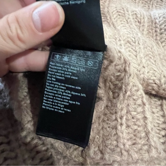 Ba&sh Emera Sweater Turtleneck Alpaca Mohair Blend Chunky Knit Oversized, Camel - Picture 11 of 14